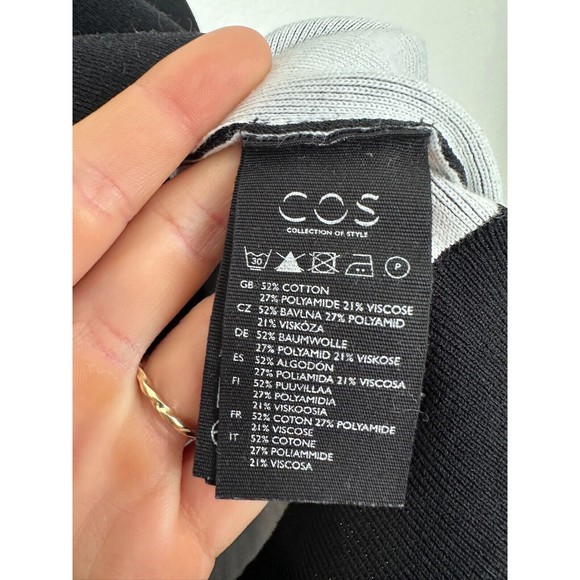 COS Puff Sleeve Half Sleeve Black Sweater Top Contemporary Minimal Women's Large - Picture 6 of 9